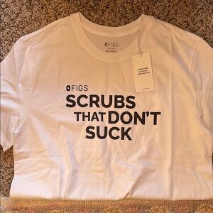 White FIGS Graphic Scrub T-Shirt